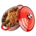 thumbnail image 1 of 4.5 QT Enameled Cast Iron Oval Dutch Oven with Lid, Nonstick Cookware for Baking, Braising, Roasting, and Cooking,Red, 1 of 9