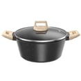thumbnail image 1 of Nonstick Stock Pot with Lid, 4.5QT Stockpot Pasta Cooking Pot , Granite Casserole Soup Pot, Non Stick Stew Pot Cookware for Stews, Soups, Compatible with All Stovetops（Black), 1 of 8