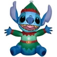 thumbnail image 1 of 4.5 ft Stitch as Elf Christmas Airblown Yard Inflatable, Multicolor, by Disney, 1 of 6