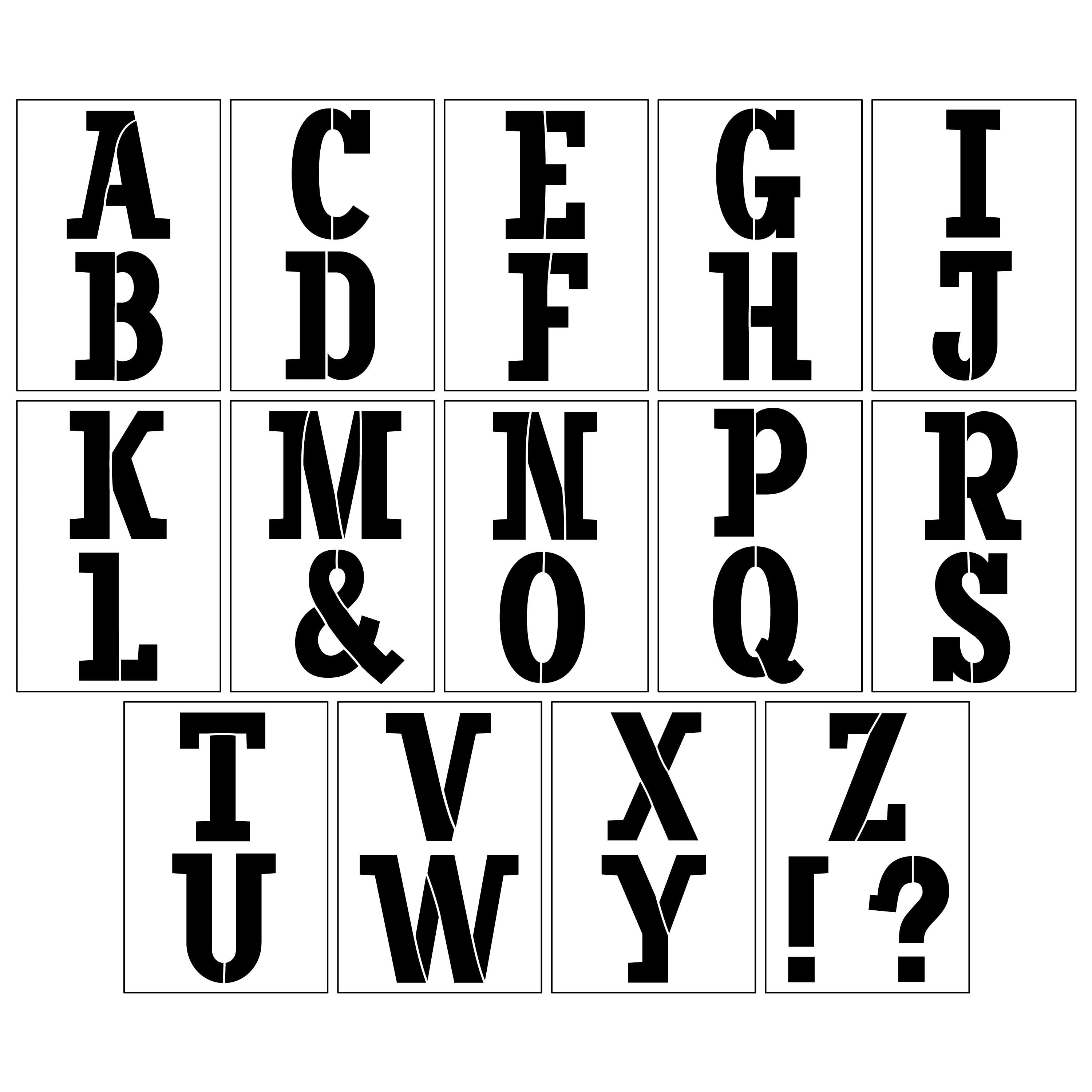 Craft Smart 4.5" Serif Alphabet Stencils - Reusable Plastic, 29 Designs per Pack, 14 Sheets Each - Ideal for DIY Crafts, Decor, Furniture & Gifts, 6 Pack