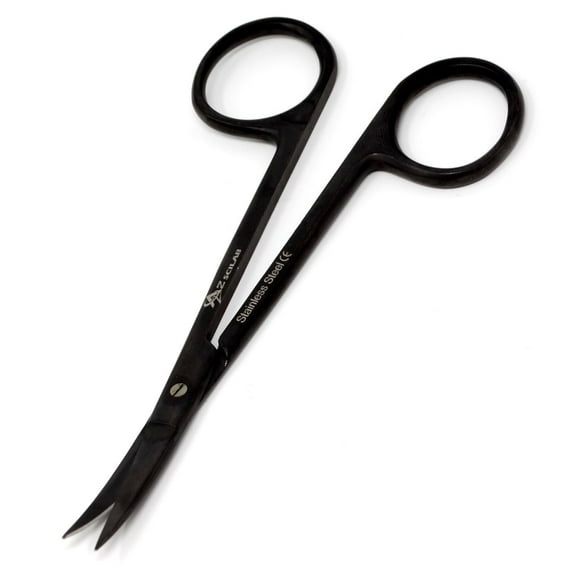 4.5" Sharp Curved Tip Craft Applique Embroidery Scissors, Stainless Steel Thread Clippers, Black