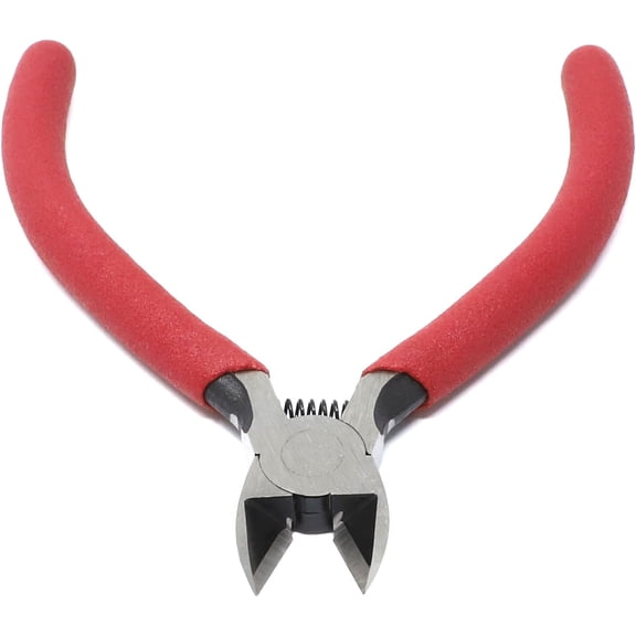 4.5" Side Cutter Diagonal Wire Cutting Nippers Repair Tool, Red, Chrome-Vanadium Steel
