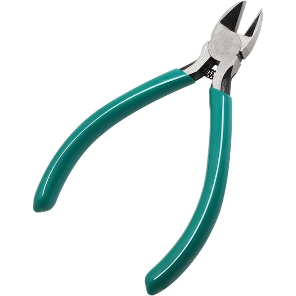 4.5" Side Cutter Diagonal Wire Cutting Pliers Nippers Repair Tool, Green, Chrome-Vanadium Steel