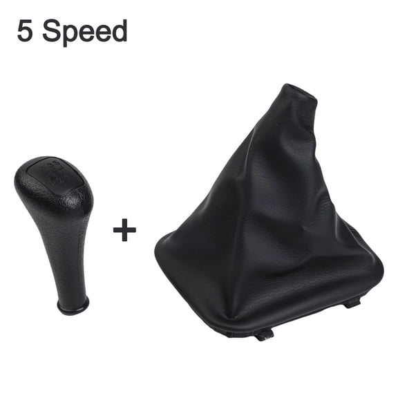 4/5 Speed Manual Gear Shift Knob with Leather Cover for C-Class W201/W202, E-Class W123/W124, S-Class W126/W140 – Plastic and Leather Construction in Black(5 Speed)