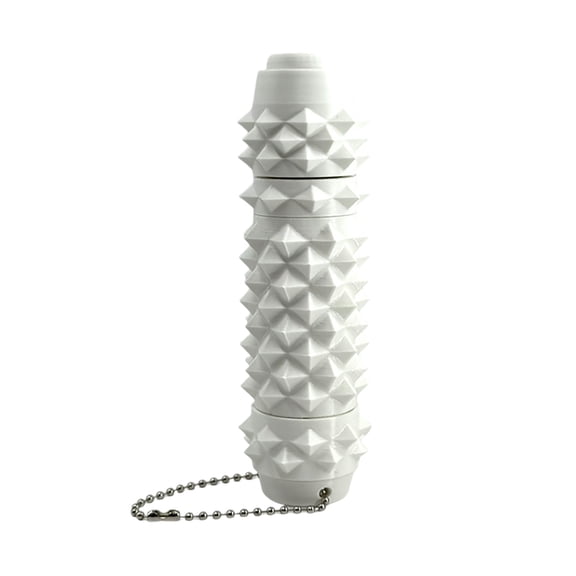 4.5" Spiky Multi-Function Sensory Fidget Toy Portable Keychain Stress Relief Roller Maze Clicker Toy for Anxiety Calming & Focus Improvement White