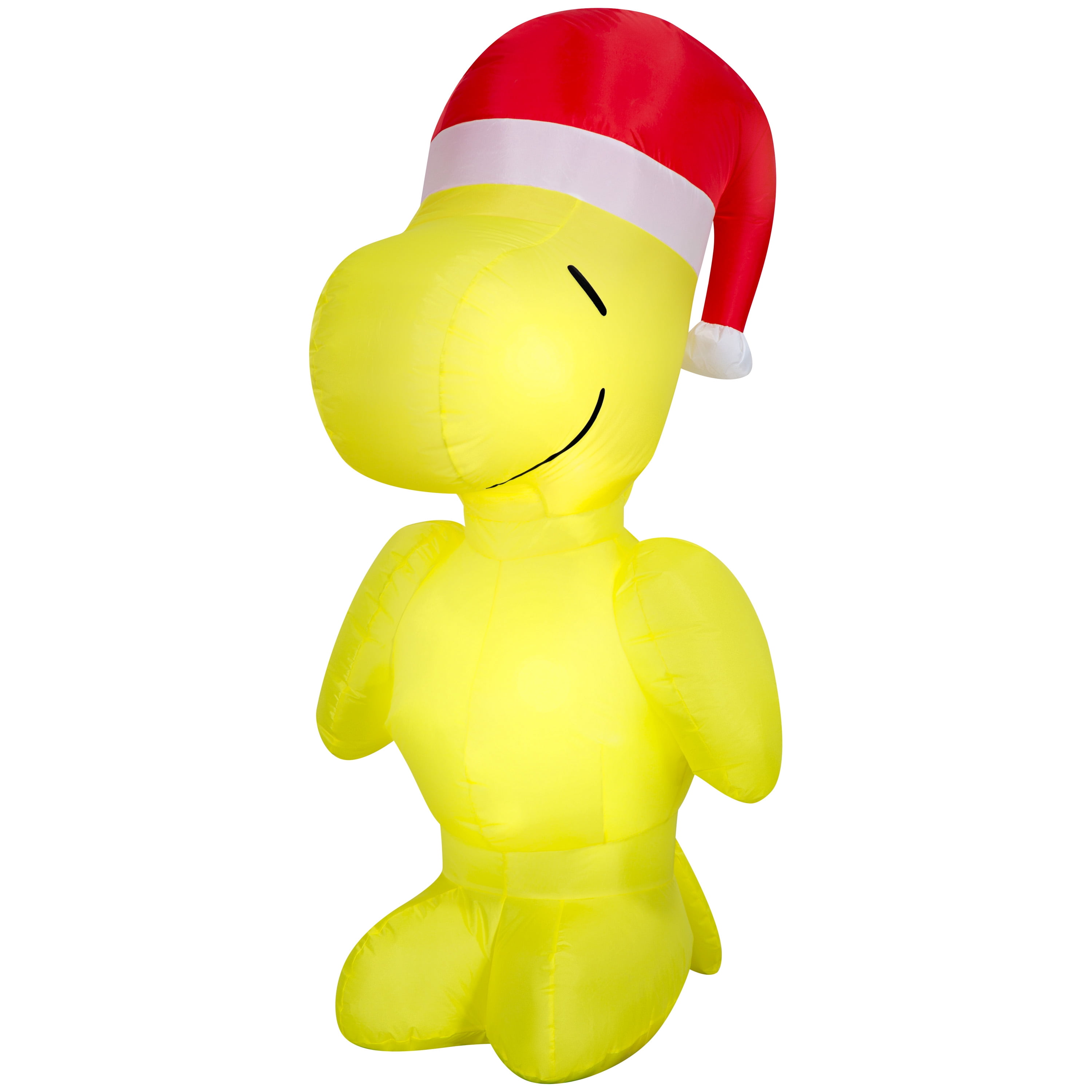Airblown Christmas Yard Inflatable Light Woodstock in Santa Hat Peanuts, 4.5 ft