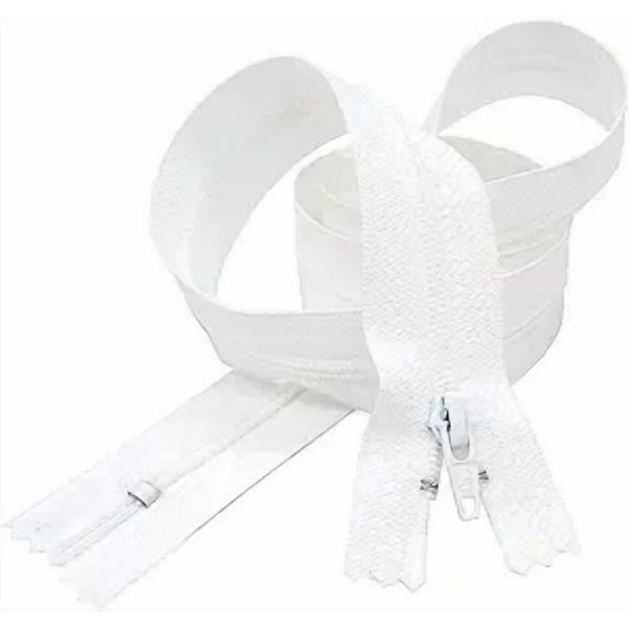 #4.5 White Closed Bottom Slipcover & Upholstery YKK Zipper - Color White - Choose Your Length - Made in The United States (1 Zippers Per Pack) (72" Inches)