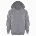 thumbnail image 1 of 4-5 Years Child Boys Girls Zipper Sweatshirt Hoodies Soft Full Zip Hooded Sweatshirts For Teens Kids Unisex Grey Hoodie, 1 of 4