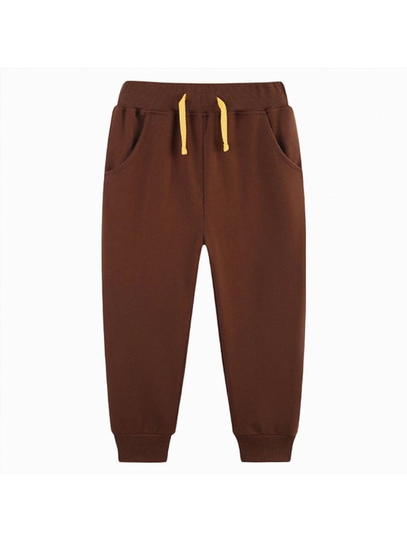4-5 Years Child Boys Regular Cargo Pant Elastic Waist Long Casual Pants Sweatpants School Pants Fall Winter Pants Boys Cargo Joggers Pants 1T 2T 3T 4T 5T 6T 7T 8T Brown Pants