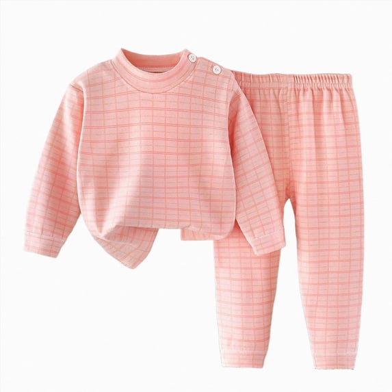 Girls 2-Piece Long Sleeve Pajama Set with Cartoon Print,Soft Cotton Sleepwear