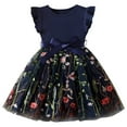 thumbnail image 1 of 4-5 Years Girls Dress Summer Ruffle Sleeve Mesh A Line Casual Party Dresses 1-5 Years, 1 of 7