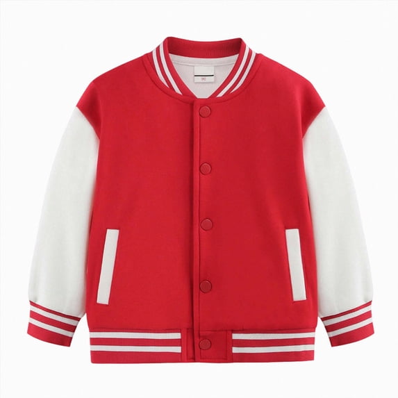 4-5 Years Little Boys Varsity Bomber Jacket Button Down Letterman Coat ...