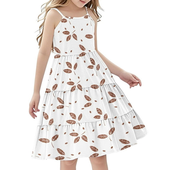 4-5 Years Little Girls Dress Summer Sleeveless Dresses for Girls 3-13 Years Children Clothes