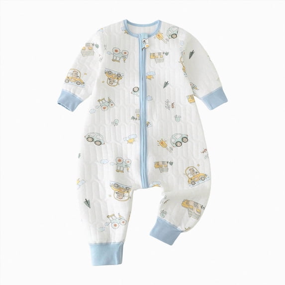 4-5 Years Newborn Baby Spring Fall And Winter Sleeping Bag Boys And Girls Cute Cartoon Jumpsuit Home Clothes Green