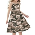 thumbnail image 1 of 4-5 Years Toddler Girl Camouflage Dress Little Kid Short Sleeve Cotton Dress for 3-14 Years, 1 of 7