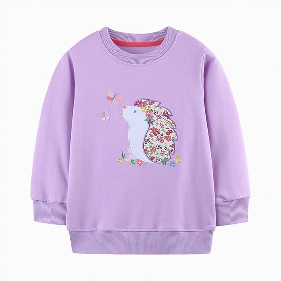 4-5 Years Toddler Girls Crewneck Sweatshirt Unicorn Applique