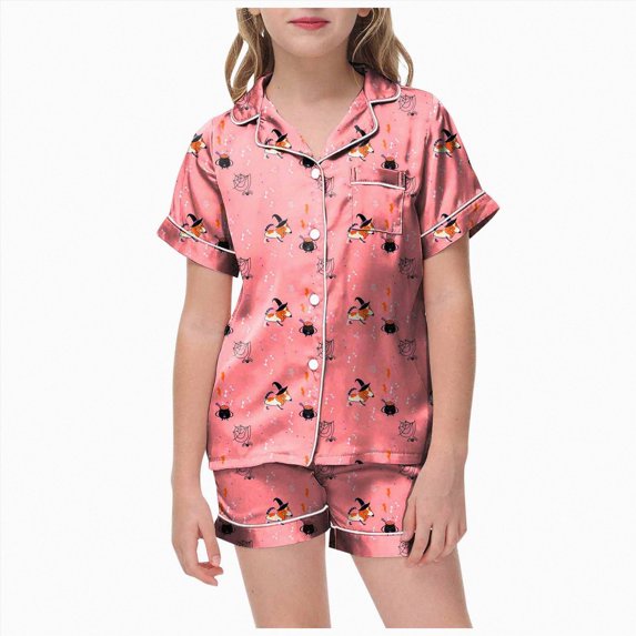 4-5 Years Tween Girls Pajama Set Home Short Sleeve Shorts Pajama Set Girls Pajamas Back To School Outfits For Girls