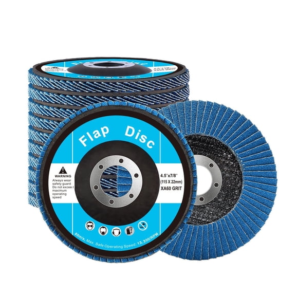 4.5"Zirconia Flap Discs 60 Grit,10-Pack Type 29 Grinding Wheels for Metal Grinding,Deburring&Rust Removal on Angle Grinders