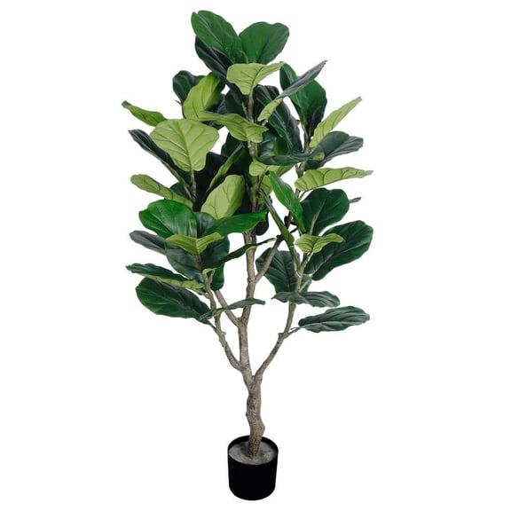 4.5 ft. Artificial Fiddle Leaf Fig Tree Ficus Faux Plant Artificial Trees Indoor Outdoor Garden Living Room Home Decor