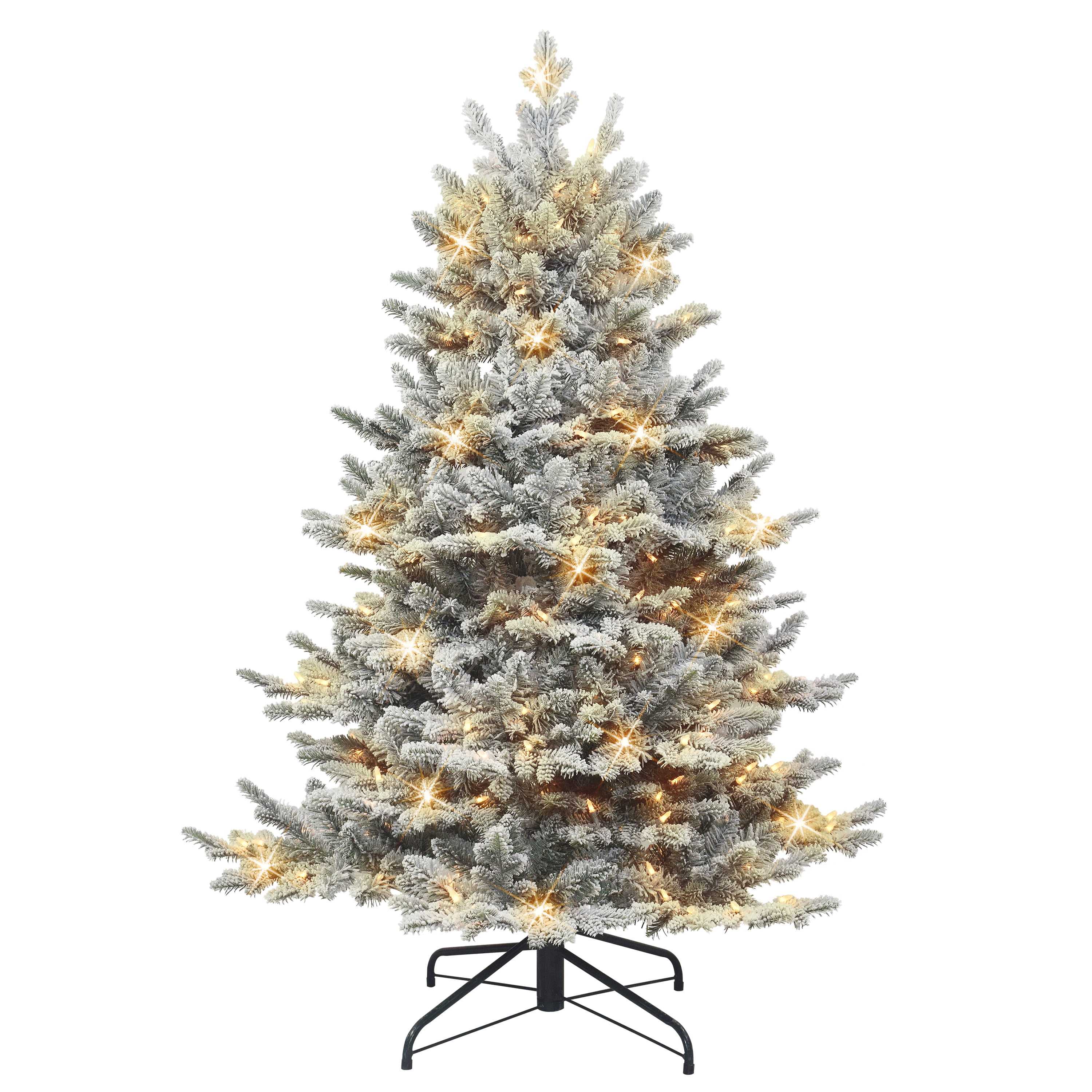 4.5 ft Prelit Flocked Royal Majestic Douglas Fir Tree 250 Clear