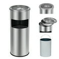 thumbnail image 1 of 4.5 gal/17 L Indoor Outdoor Trash Can, Commercial Garbage Can with Removable Inner Bucket, Stainless Steel Ashtray Metal Can, Waste Bin Container with Lid for Outside Patio, 1 of 7