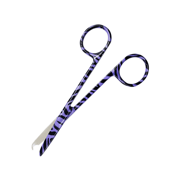 4.5 in. Cynamed Suture Stitch Scissors with Zebra Purple