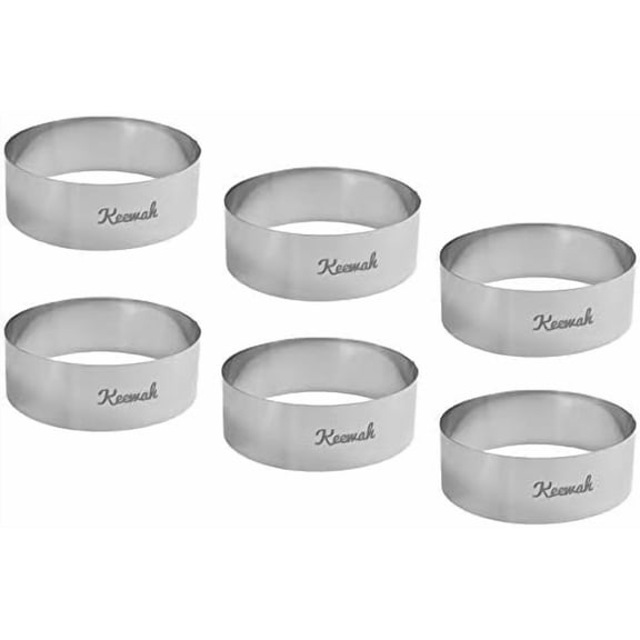 4.5 inch Large Burger Ring - 6 Piece - Stainless Steel