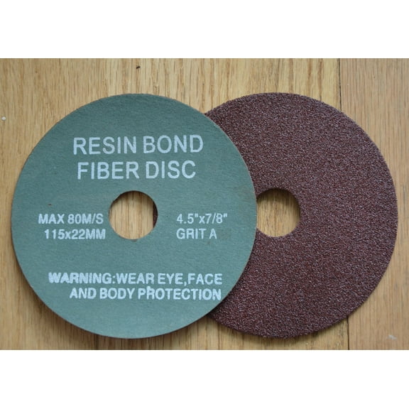 4.5 inch RESIN FIBER DISC 4-1/2" x 7/8" A/O in 24 36 40 60 80 120 Grit Sanding Discs