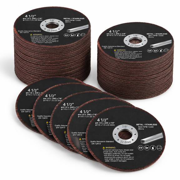 4.5" x.045" x 7/8" 100-pack Metal Cut Off Wheels for Angle Grinders