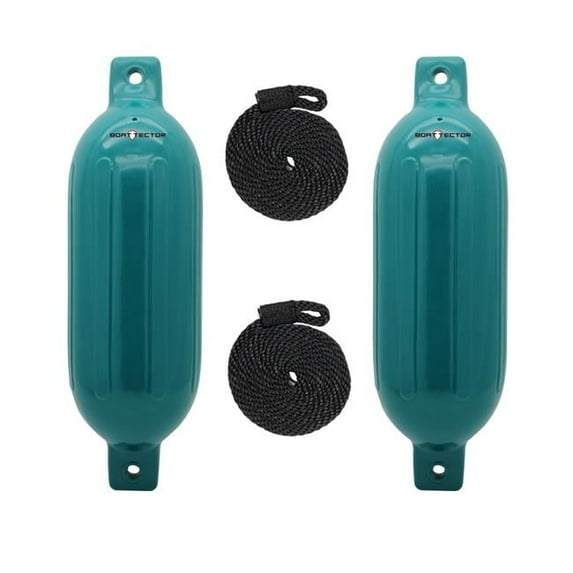 4.5 x 16 in. BoatTector Inflatable Fender, Teal - Pack of 2