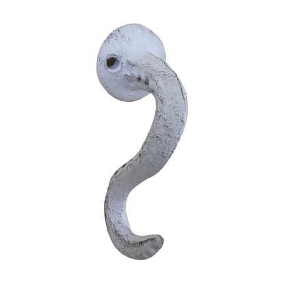 4.5 x 2 x 3 in. Whitewashed Cast Iron Octopus Tentacle Decorative Metal Wall Hooks