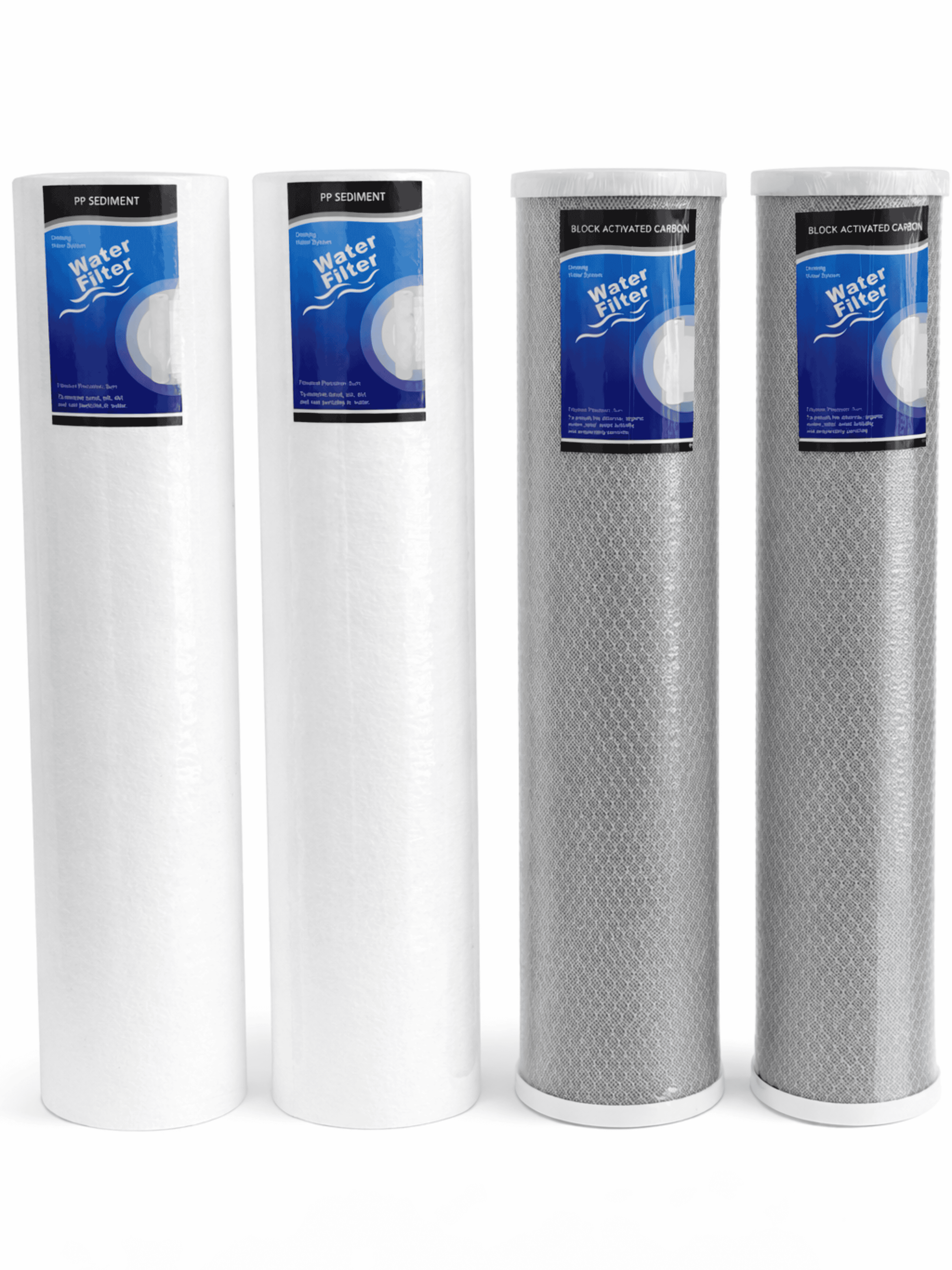 4.5" x 20" Sediment and Carbon Block Replacement Filters (4 Pack)