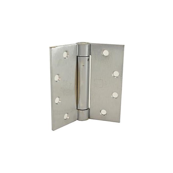 4.5 x 4.5 in. Full Mortise Single Acting Square Corner Spring Hinge, No. 008037 Satin Chrome