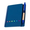 thumbnail image 1 of 4.5 x 5.5 Inch Blue Memo Book with Sticky Notes, Pocket Size Notepad with Lined Pages, Small Black Journal for Work Notes and Everyday Carry - Compact Portable Memorandum Book, 1 of 9