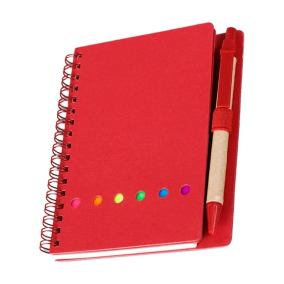 4.5 x 5.5 Inch Red Memo Book with Sticky Notes, Pocket Size Notepad with Lined Pages, Small Black Journal for Work Notes and Everyday Carry - Compact Portable Memorandum Book