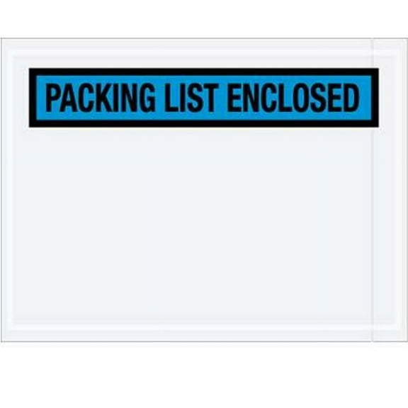 4 .5 x 6 in. 2 Mil Poly Blue Packing List Enclosed Envelopes