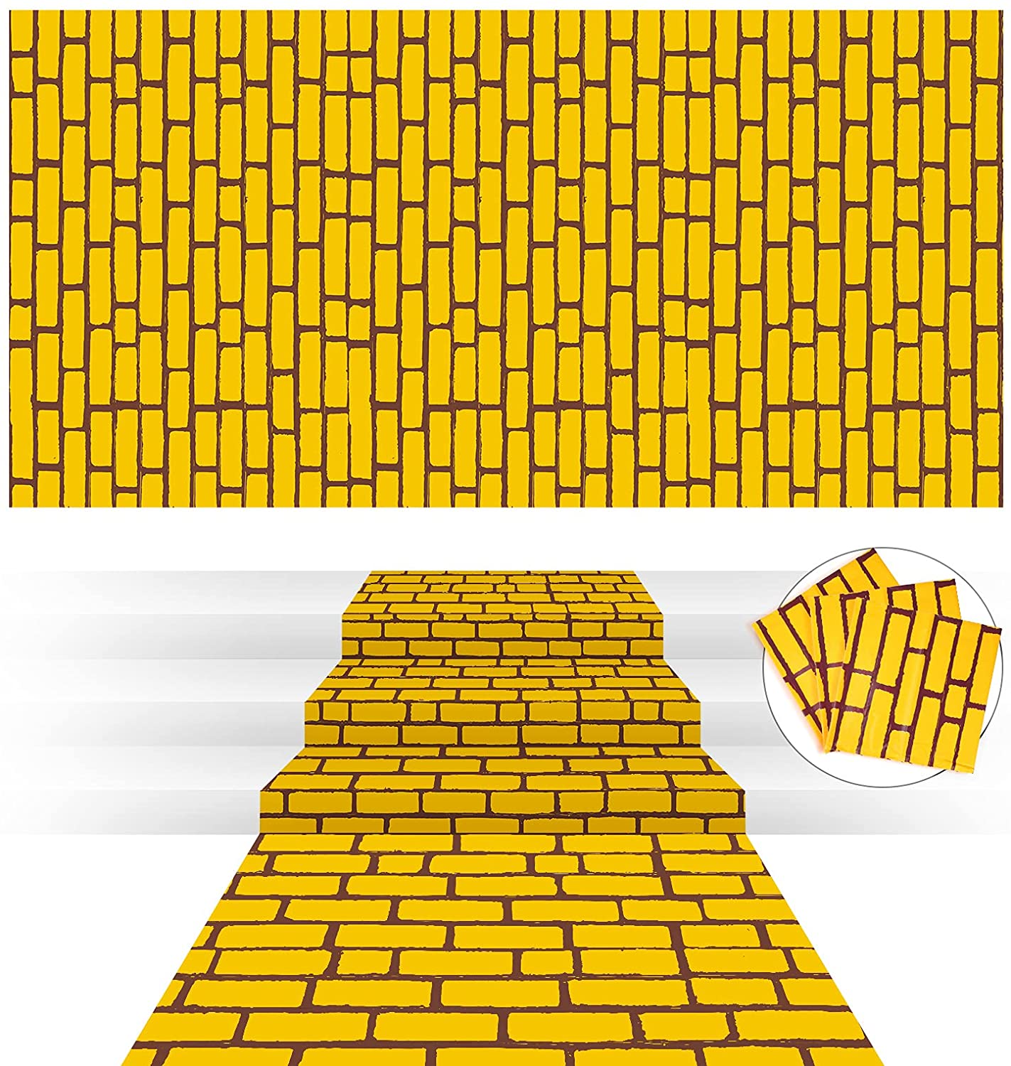 4.5 x 9 Feet Yellow Brick Road Runner Novelty Aisle Floor Runner Brick