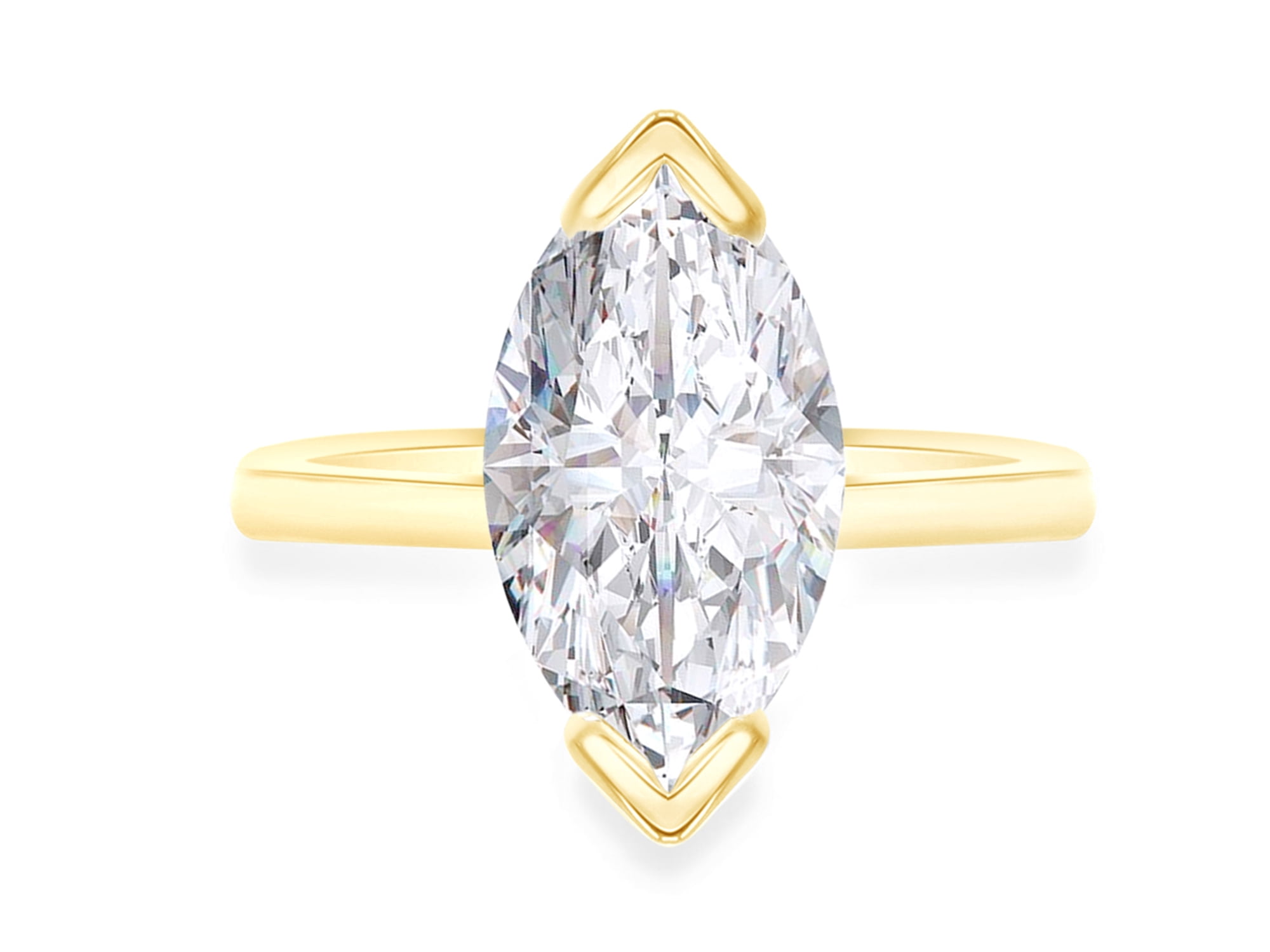 4.50 CT Marquise Cut White Cubic Zirconia Solitaire Engagement Ring In ...