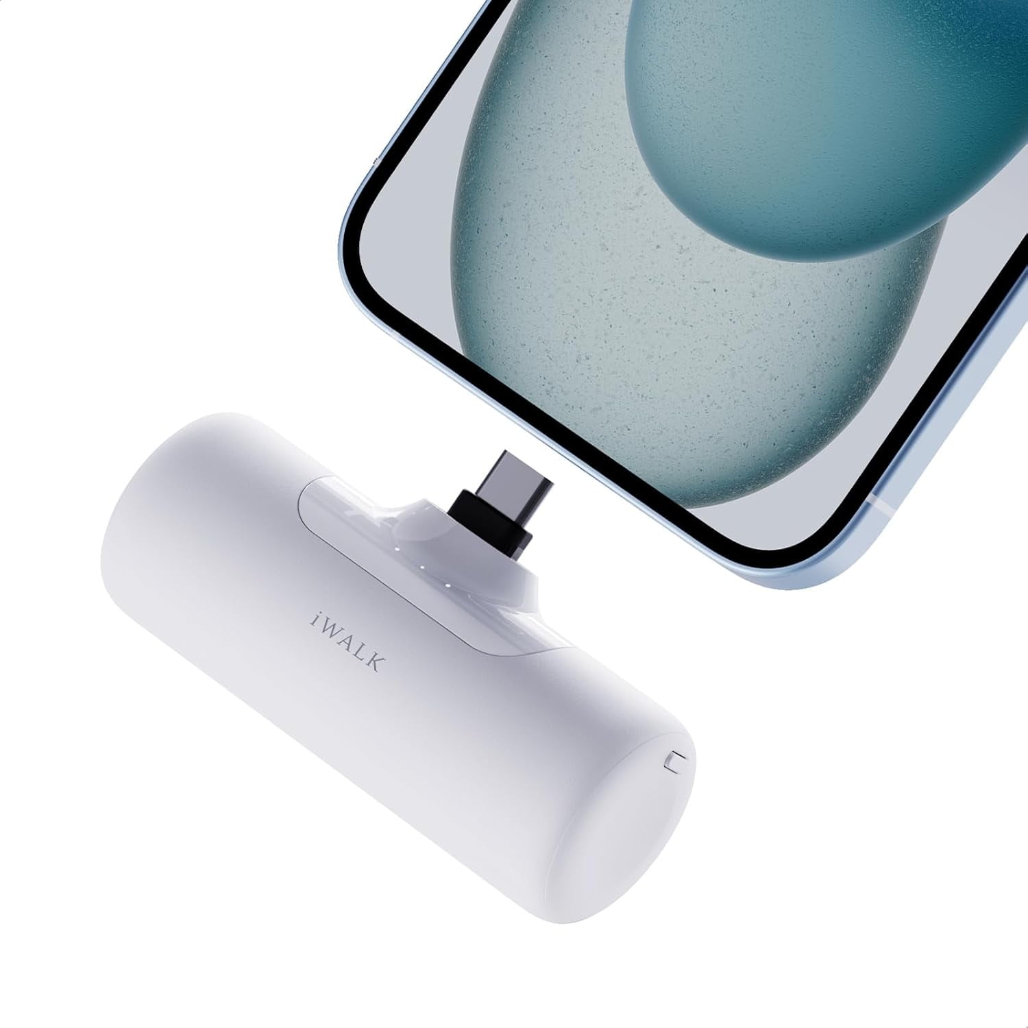 4,500mAh Portable Charger for iPhone 15/16/17, Power Bank with Build-in USB C Connector, Battery Pack Phone Charger for iPhone Series, Samsung S22/23/24 Series and Android, White