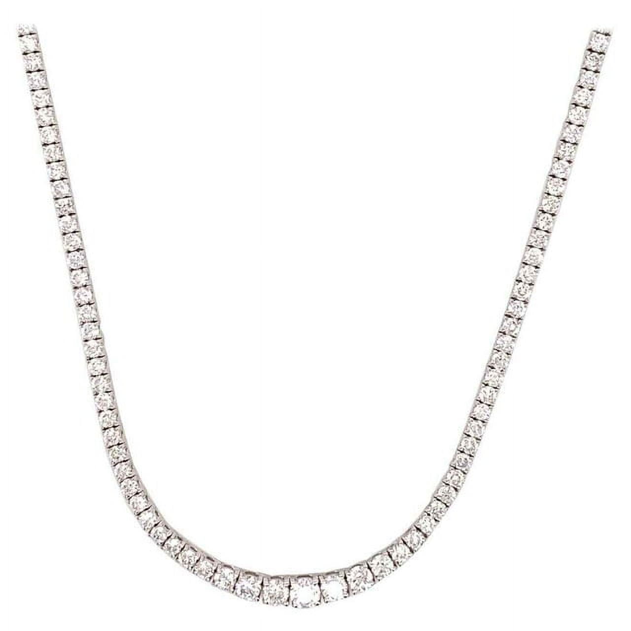 VIRAJ GEMS 4.50CT Lab Grown Diamond Stylish Round Cut Tennis Necklace 14K White Gold Fine Jewelry for Women Gifts