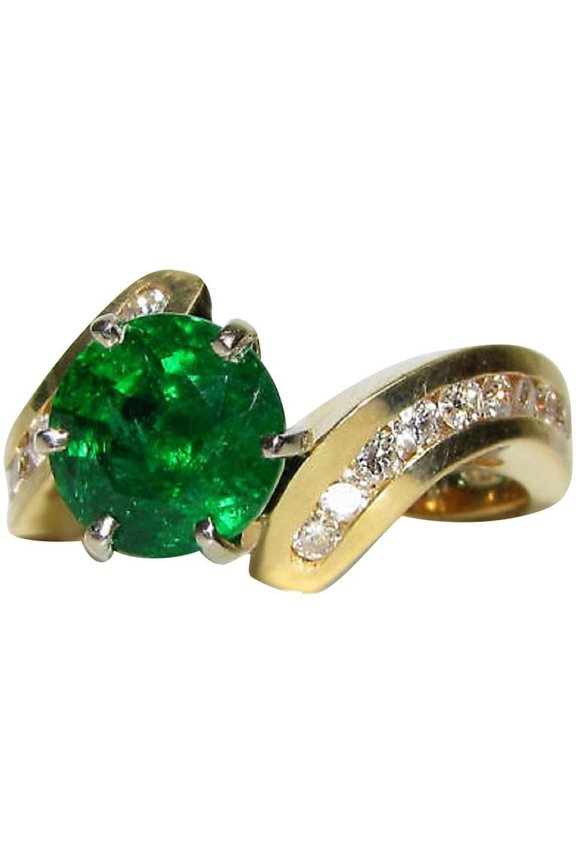 4.50CT NATURAL ROUND EMERALD DIAMOND COCKTAIL