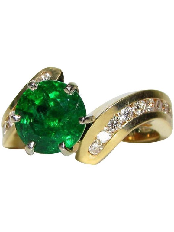 4.50CT NATURAL ROUND EMERALD DIAMOND COCKTAIL