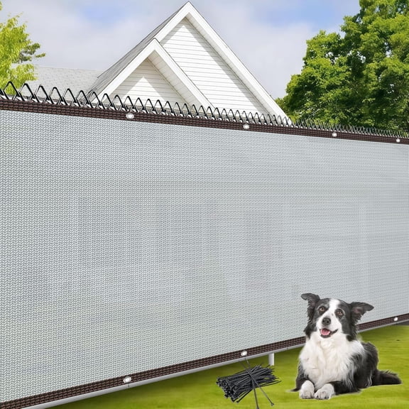 450FT Fee Privacy Screen, Heavy Duty 180GSM Fabric Privacy Feing, 90% Blockage, Outdoor Wind Blocker, Fee Covering Privacy for Porch, Backyard, Deck, - Gray