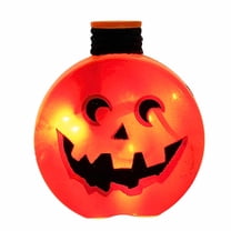 4.50In Halloween Pre-Lit Round Jar, Glass, Jack-O-Lantern Hol0217 Moon