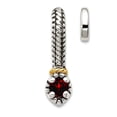 thumbnail image 1 of 4.51mm 925 Sterling Silver With 14k Polished Garnet Pendant Necklace Pendant for Women - .14 cwt, 1 of 2