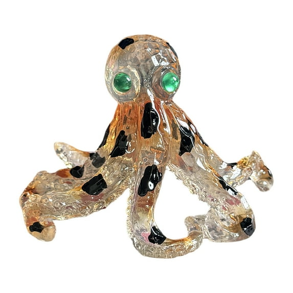 4.52 inches Octopus Resin Statue Decoration, Funny Inspired Ocean Creature Statue, Octopus Decoration for Home And Office Desktop Ornaments (Brown)