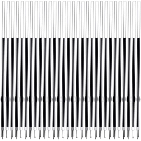 4.53 Inch Retractable Ballpoint Pen Refills, 1 mm Medium Tip Ink Pen Refills for Click Pens (Length 4.53 Inch/115 mm, Can be Cut to 4.2 Inch/107 mm or 3.85 Inch/98 mm) (Black, 35 count)