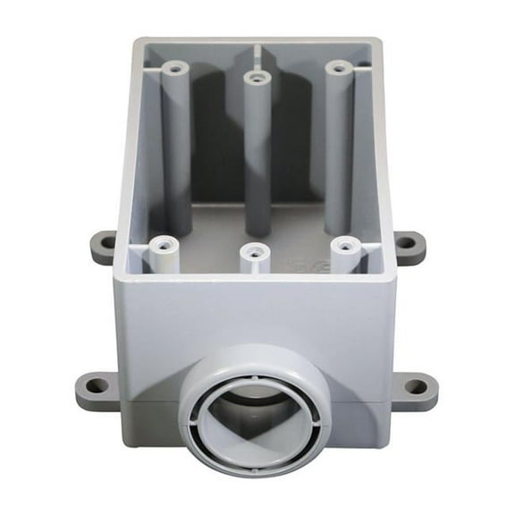 4.56 in. Rectangle PVC 1 gang Outlet Box, Gray