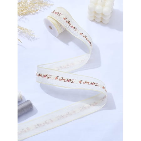 4.57M Polyester Lace Trim Flower Pattern Red 1-1/2 inch(38mm) diy