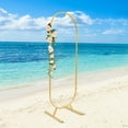 thumbnail image 1 of 4.59ft, 5.58ft,6.56ft Wedding Arch Backdrop Stand Gold Oval Balloon Floral Display Frame Flower, Garden Metal Plant Stand, 1 of 32
